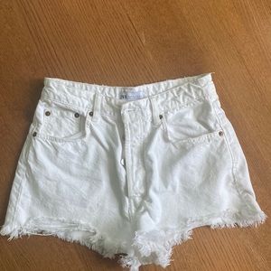 White Zara jean shorts